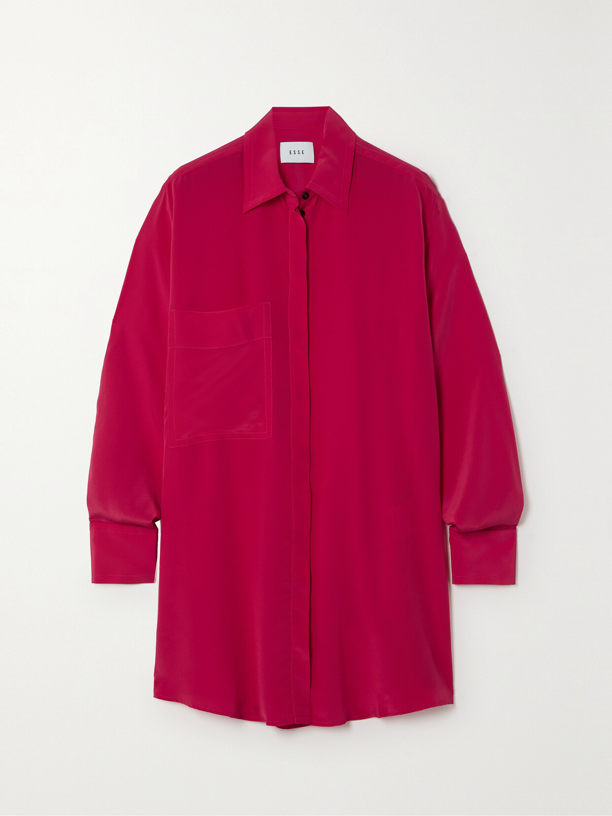 Esse Studios Loopa Silk Crepe De Chine Shirt In Red