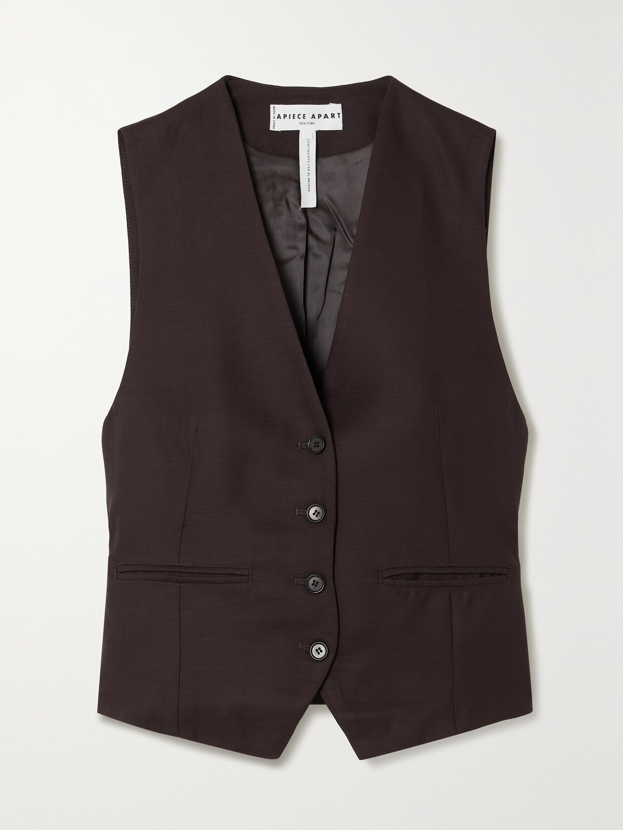 APIECE APART - Cecilia Crepe Vest - Brown