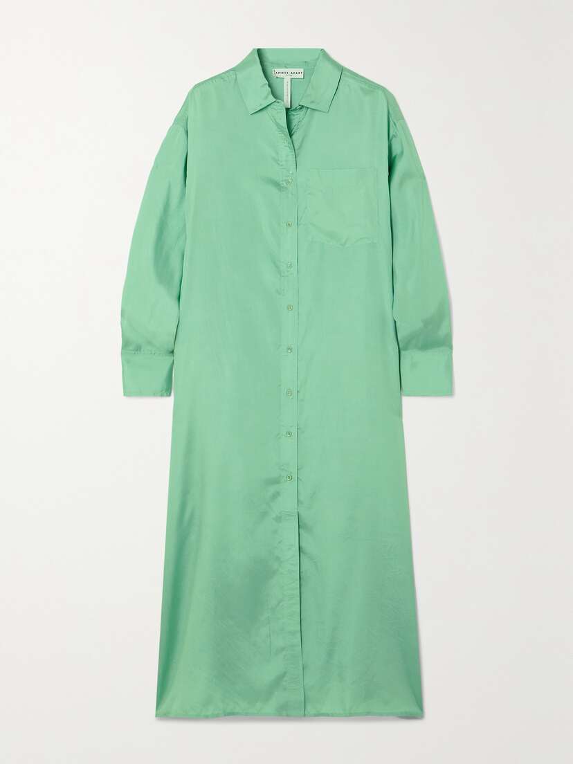 APIECE APART Viva Silk-satin Shirt Dress - x large