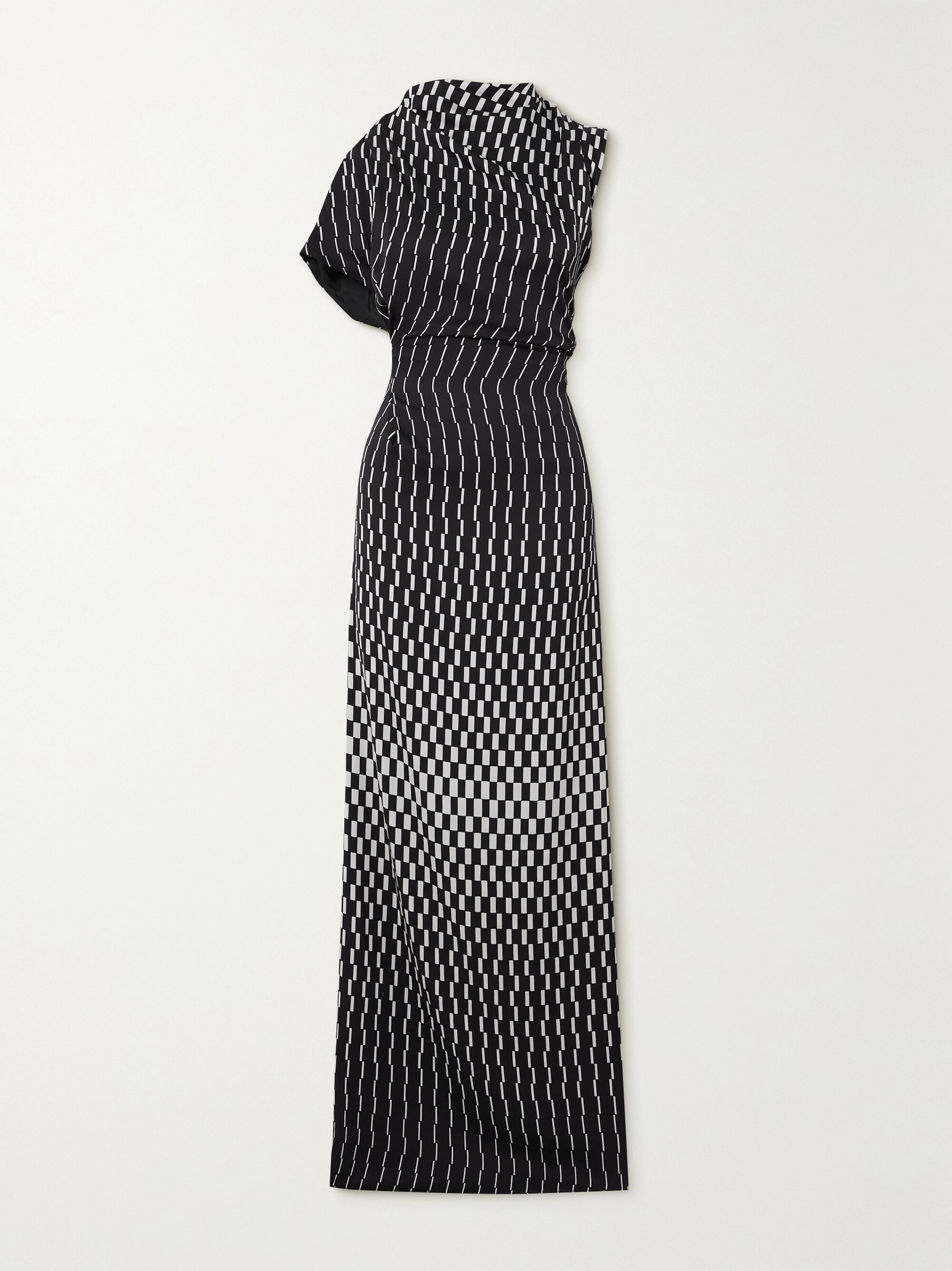 TOVE June asymmetric printed wool-blend twill maxi dress thumbnail