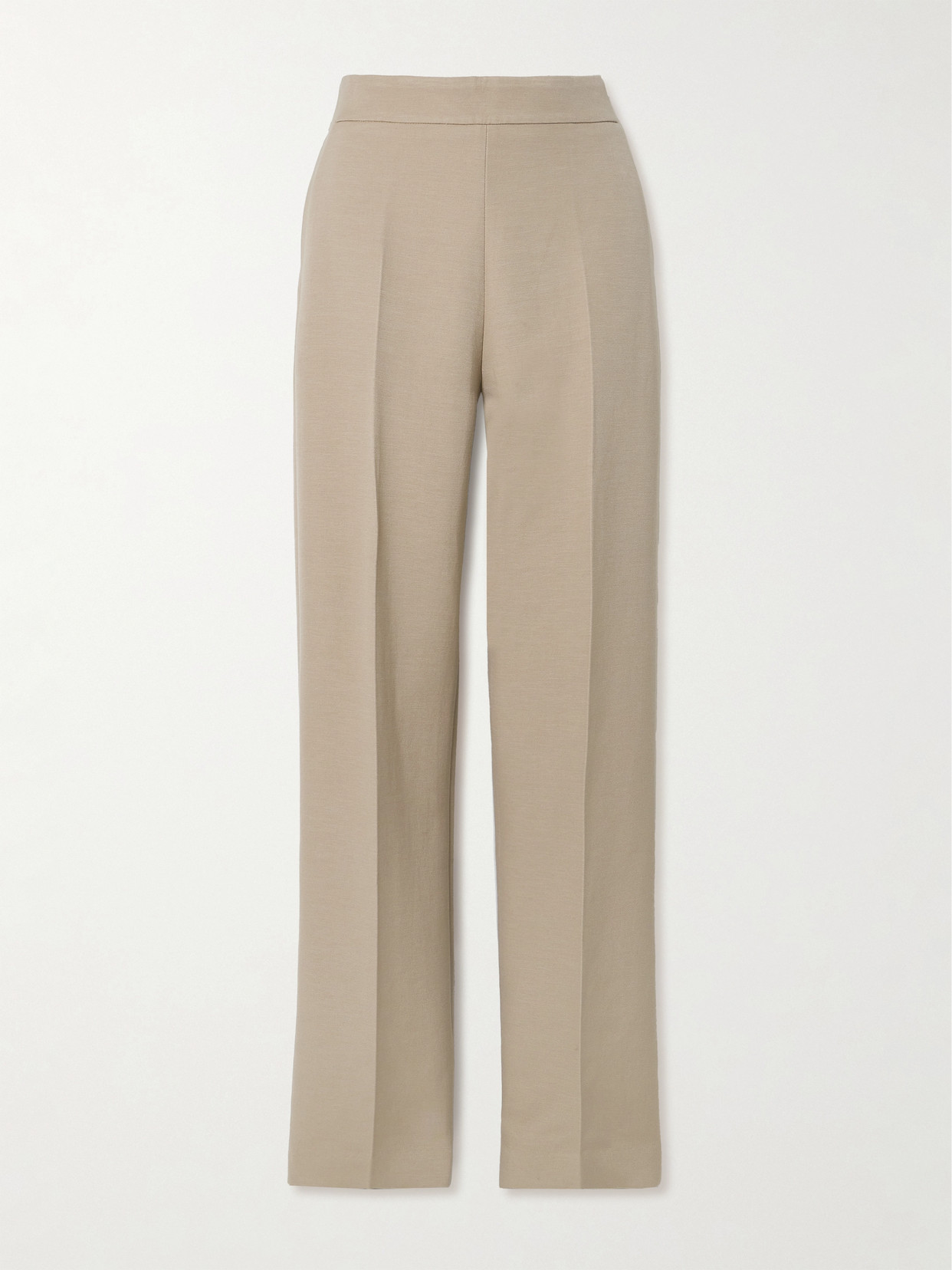 Tove Ilaria Cotton-blend Straight-leg Pants In Brown