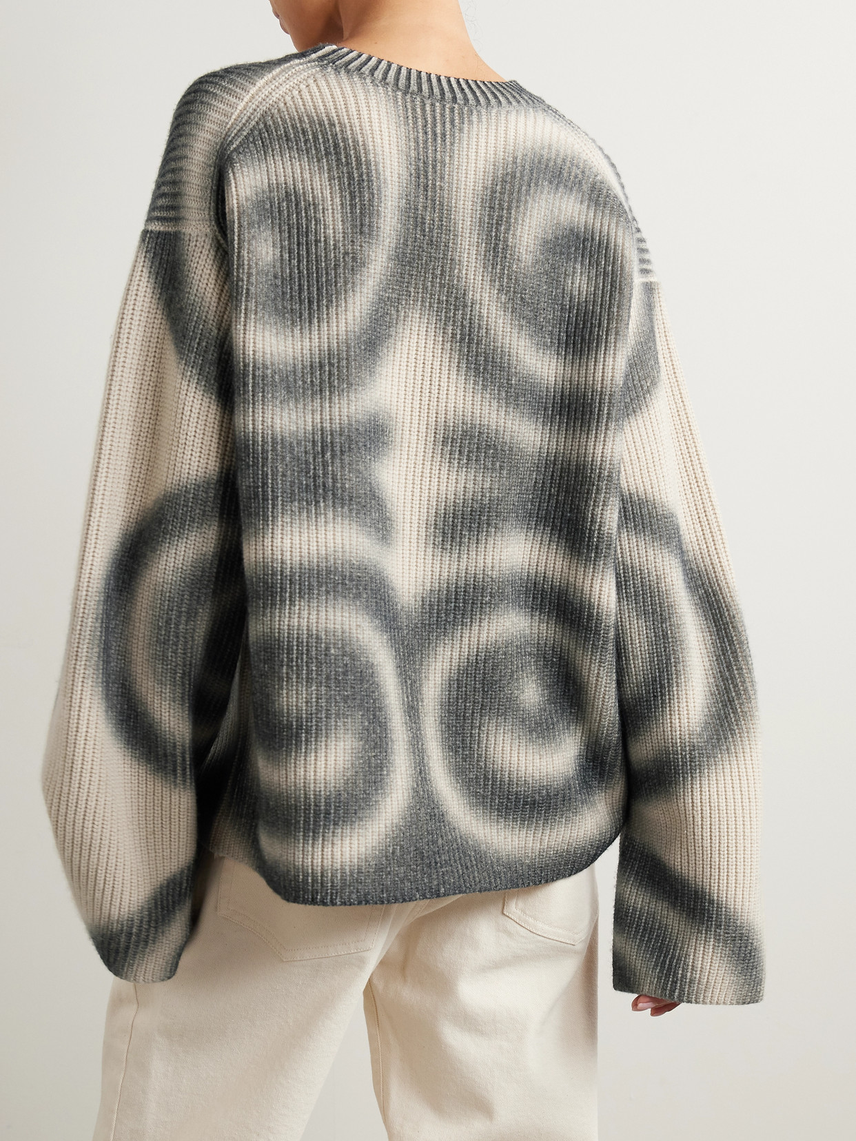 Shop Nanushka Maura Printed Ribbed Wool And Cashmere-blend Sweater In Multi