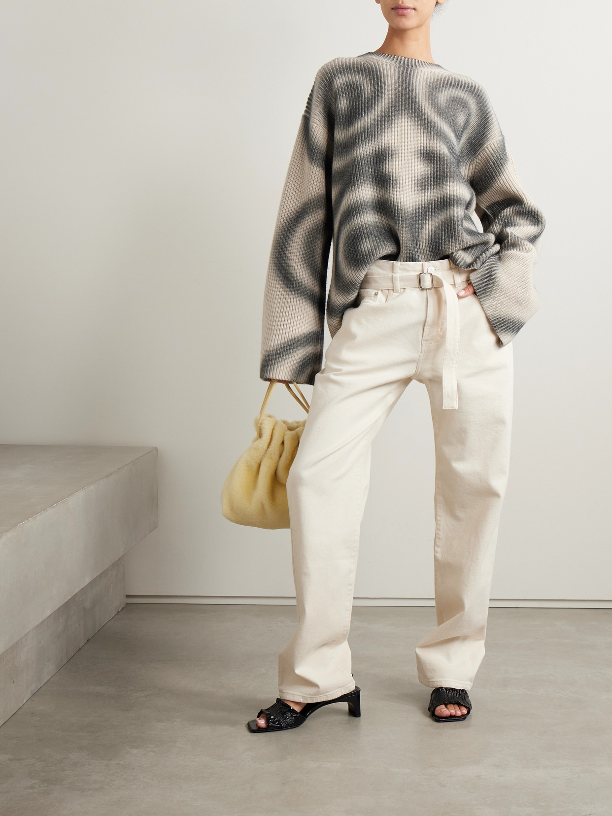 Nanushka Maura Printed Ribbed Wool And Cashmere-blend Sweater In Multi