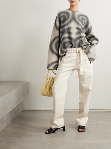 Nanushka Maura printed ribbed wool and cashmere-blend sweater
