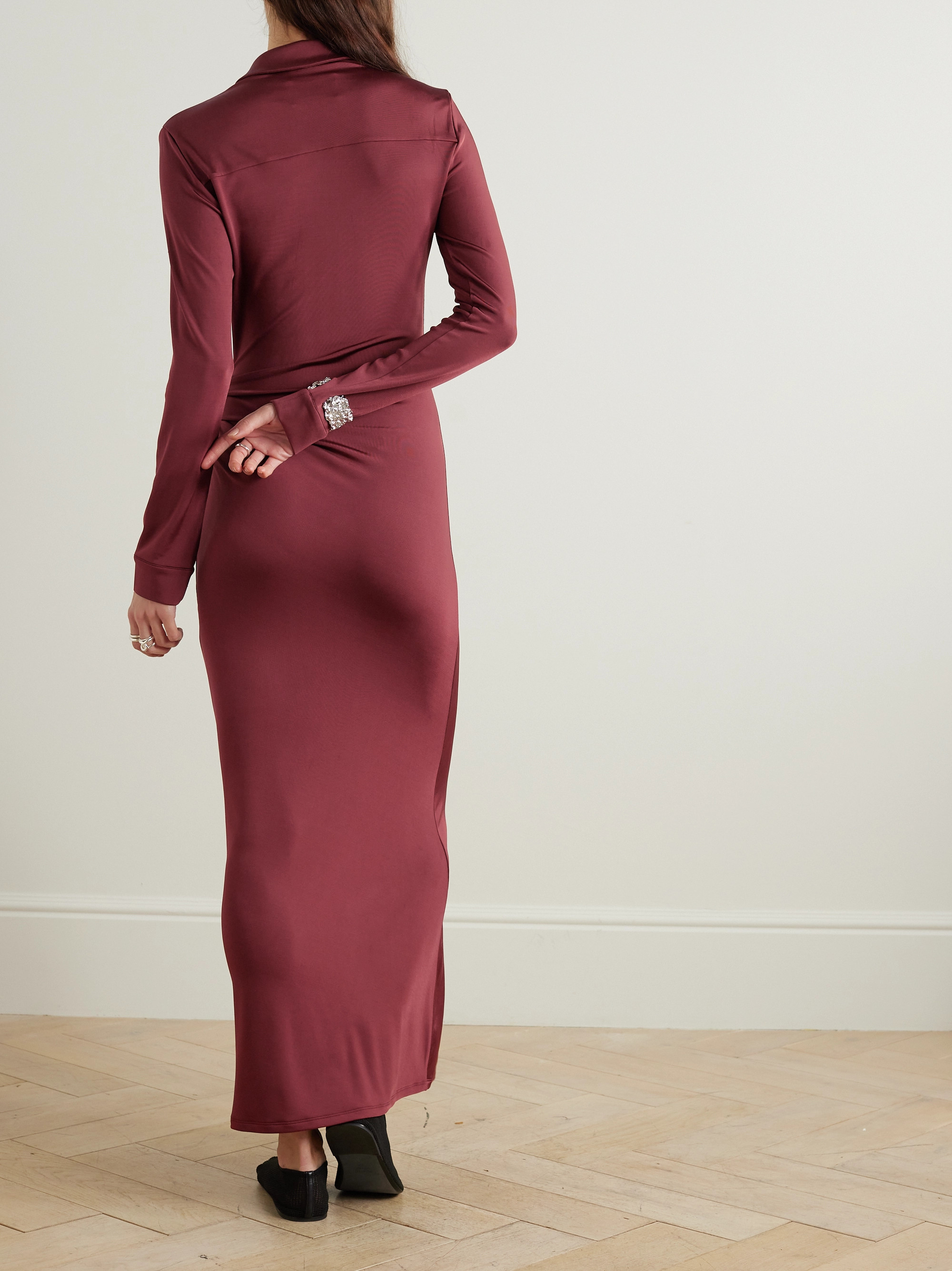 TOVE Iana gathered stretch-jersey maxi dress