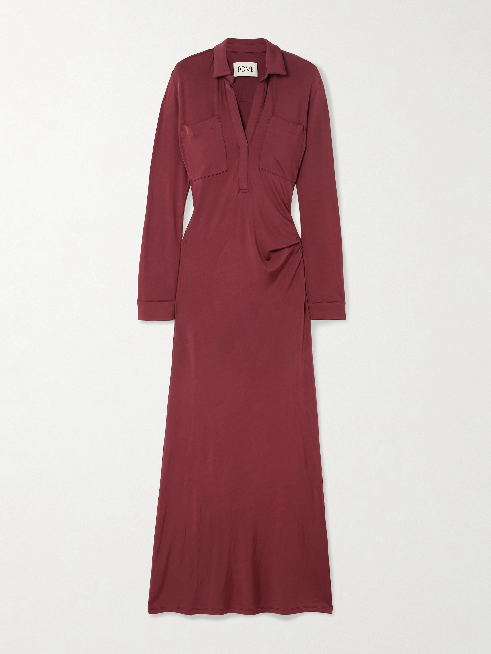 TOVE Iana gathered stretch-jersey maxi dress