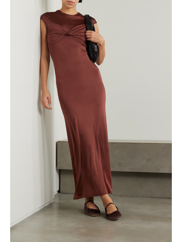 TOVE Mali twist-front satin-jersey maxi dress