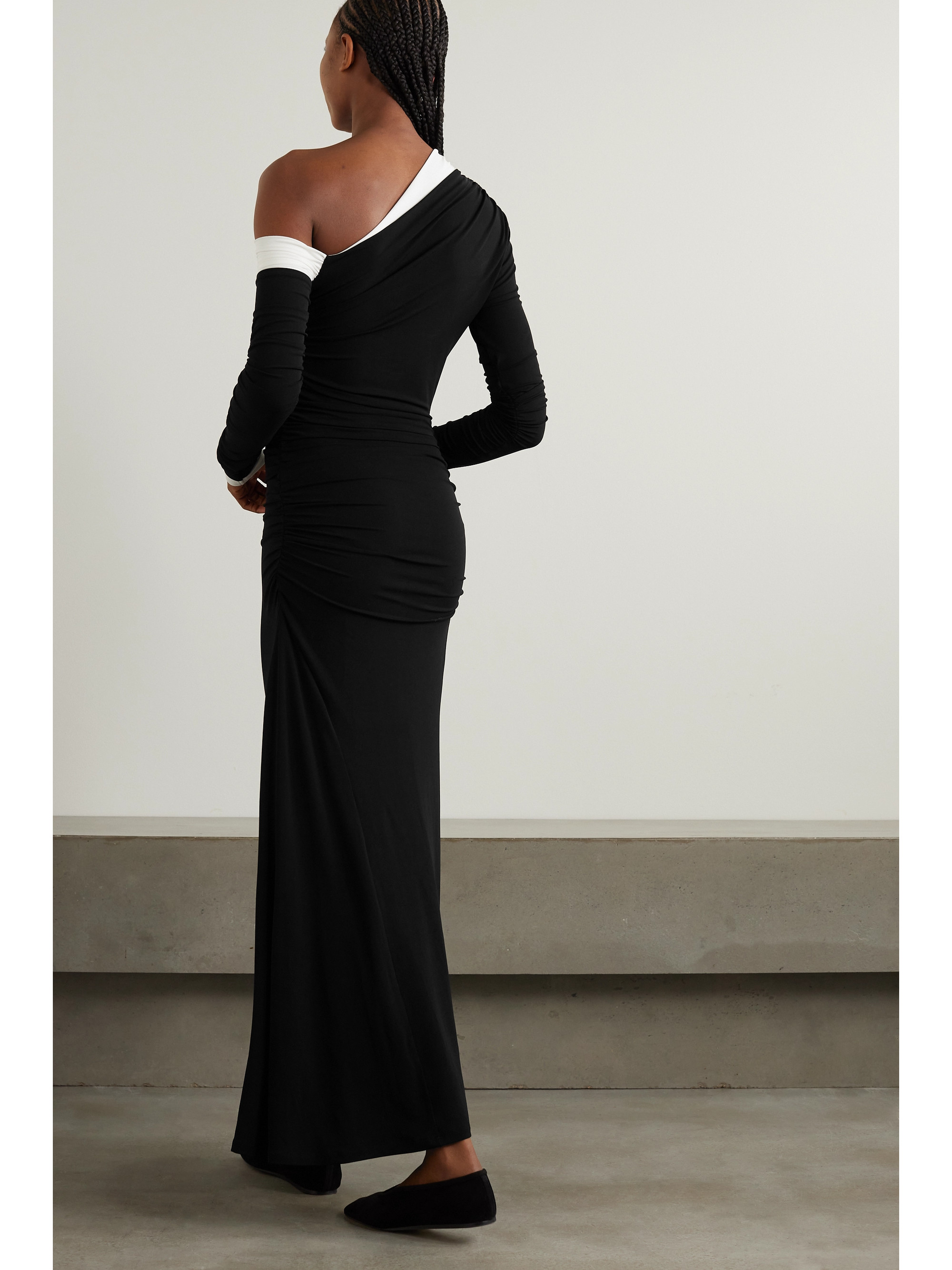 TOVE Ulla one-shoulder gathered stretch-crepe maxi dress thumbnail