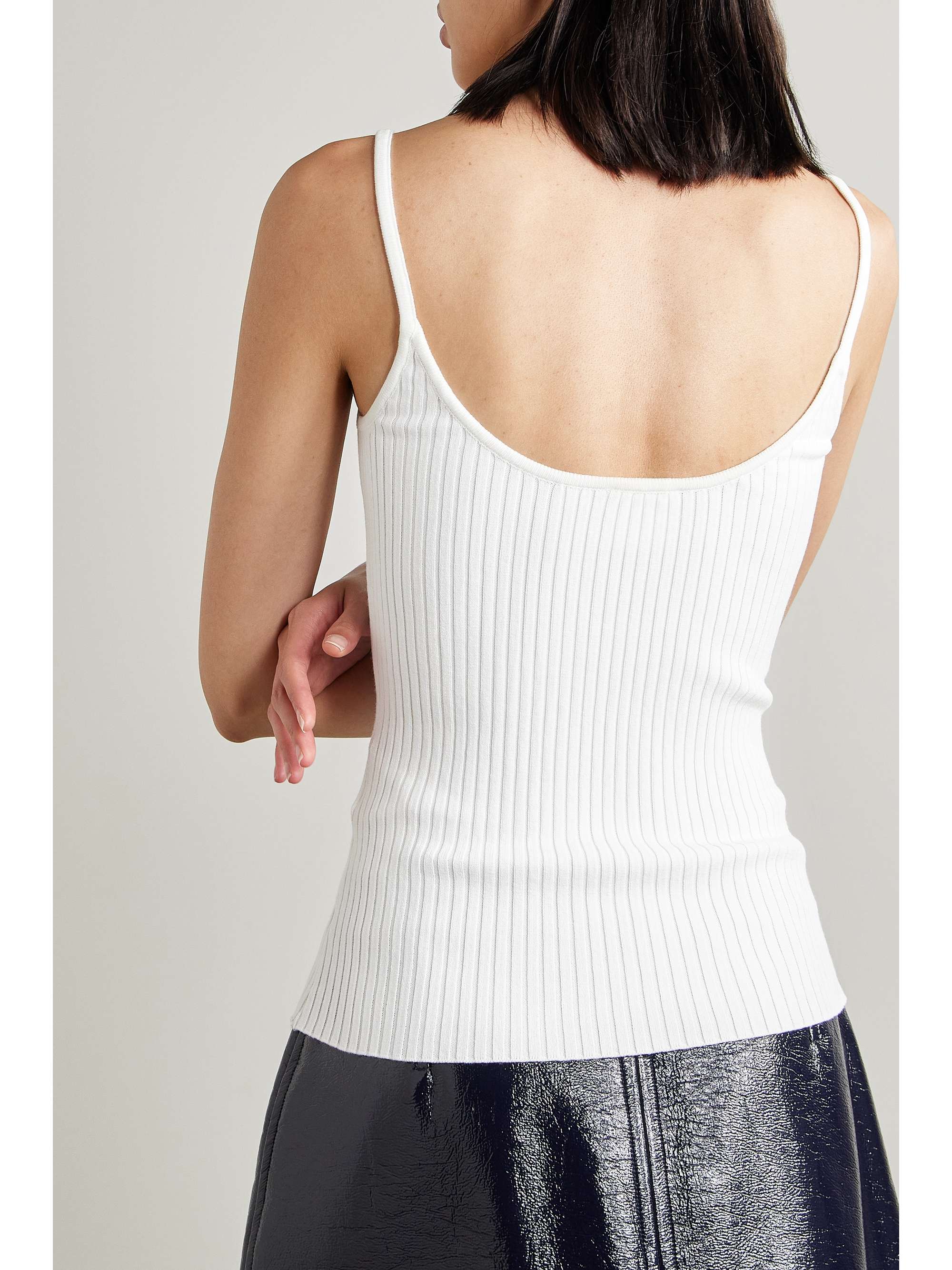 COURRÈGES Appliquéd ribbed-knit tank