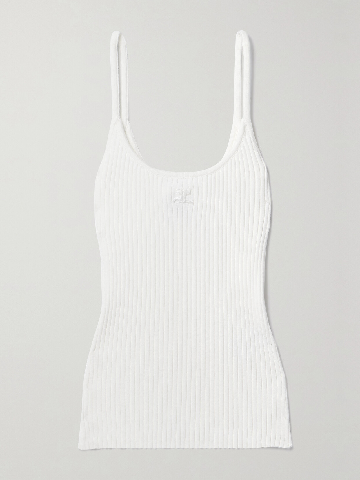 COURREGES - Reedition Appliquéd Ribbed-knit Tank - White