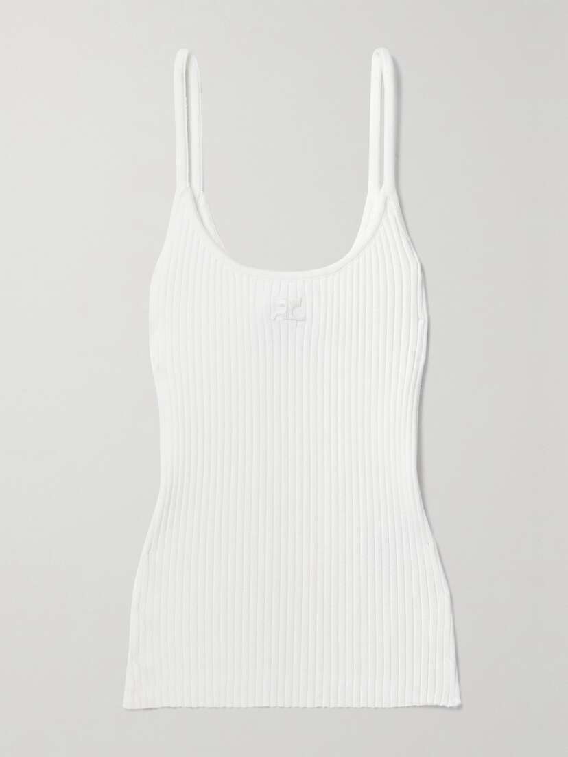 Courrèges Reedition Appliquéd Ribbed-knit Tank