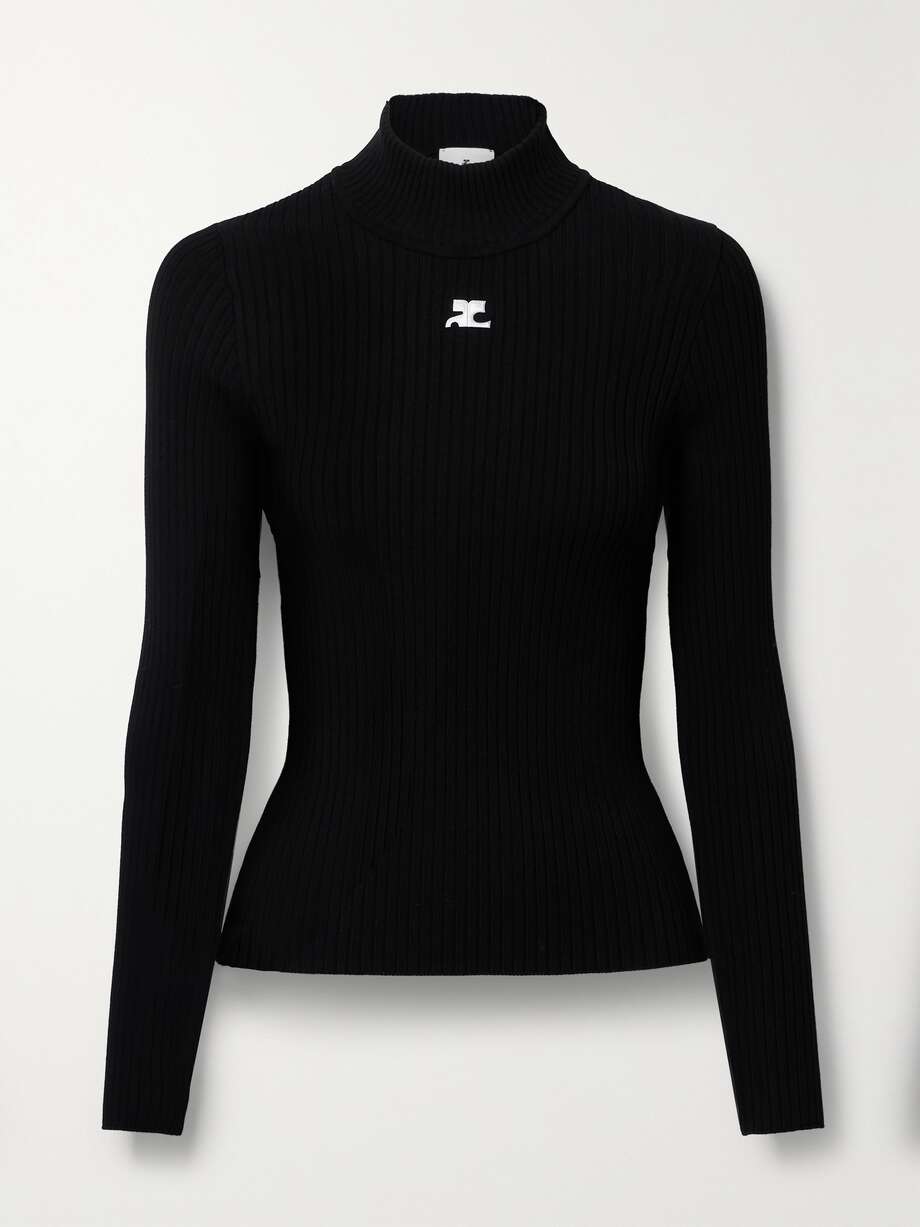Ribbed Cotton Turtleneck Sweater Rue Paris