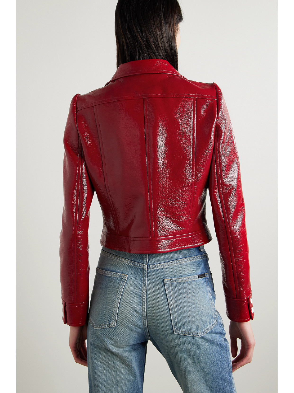 Shop Courrèges Reedition Coated Cotton-blend Jacket In Red