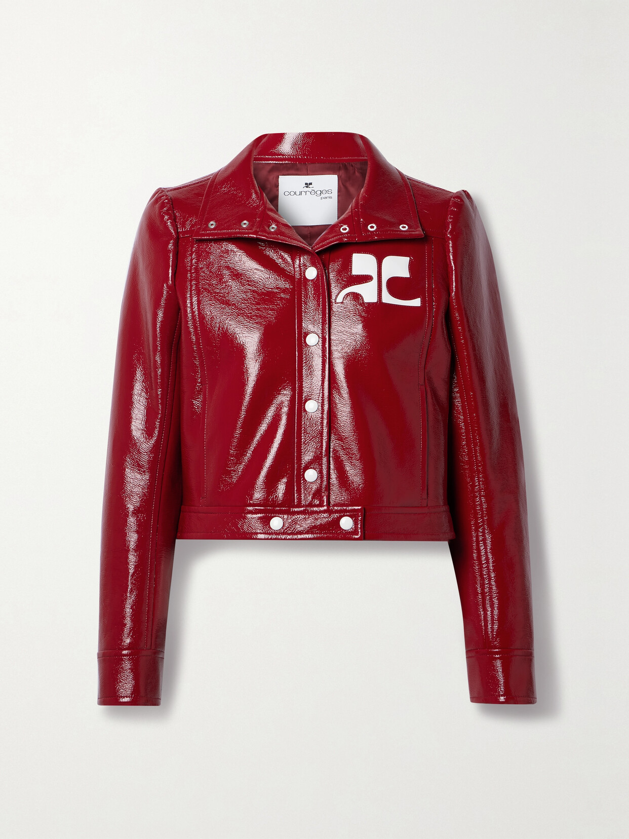 Shop Courrèges Reedition Coated Cotton-blend Jacket In Red