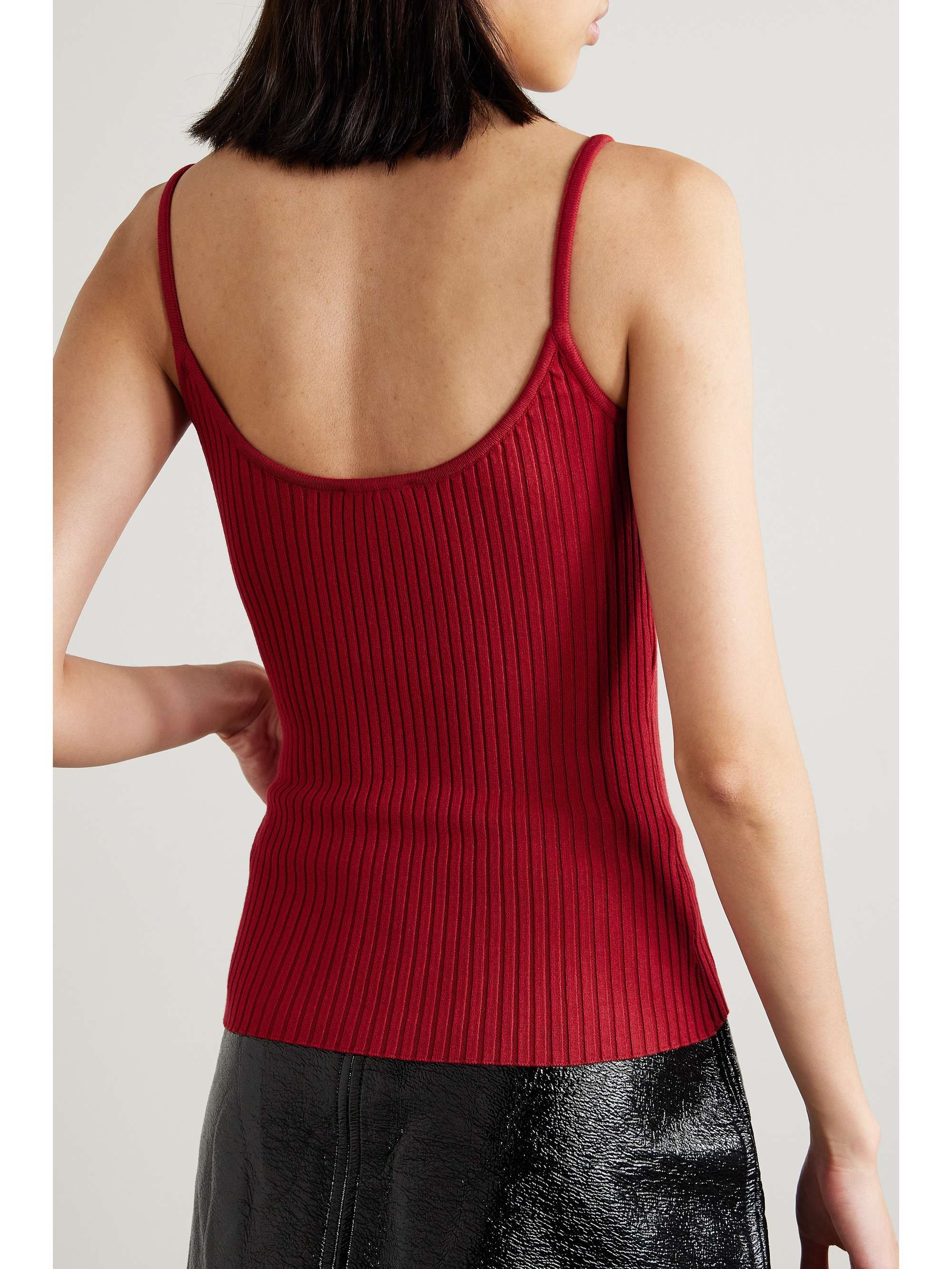 COURRÈGES Appliquéd ribbed-knit tank