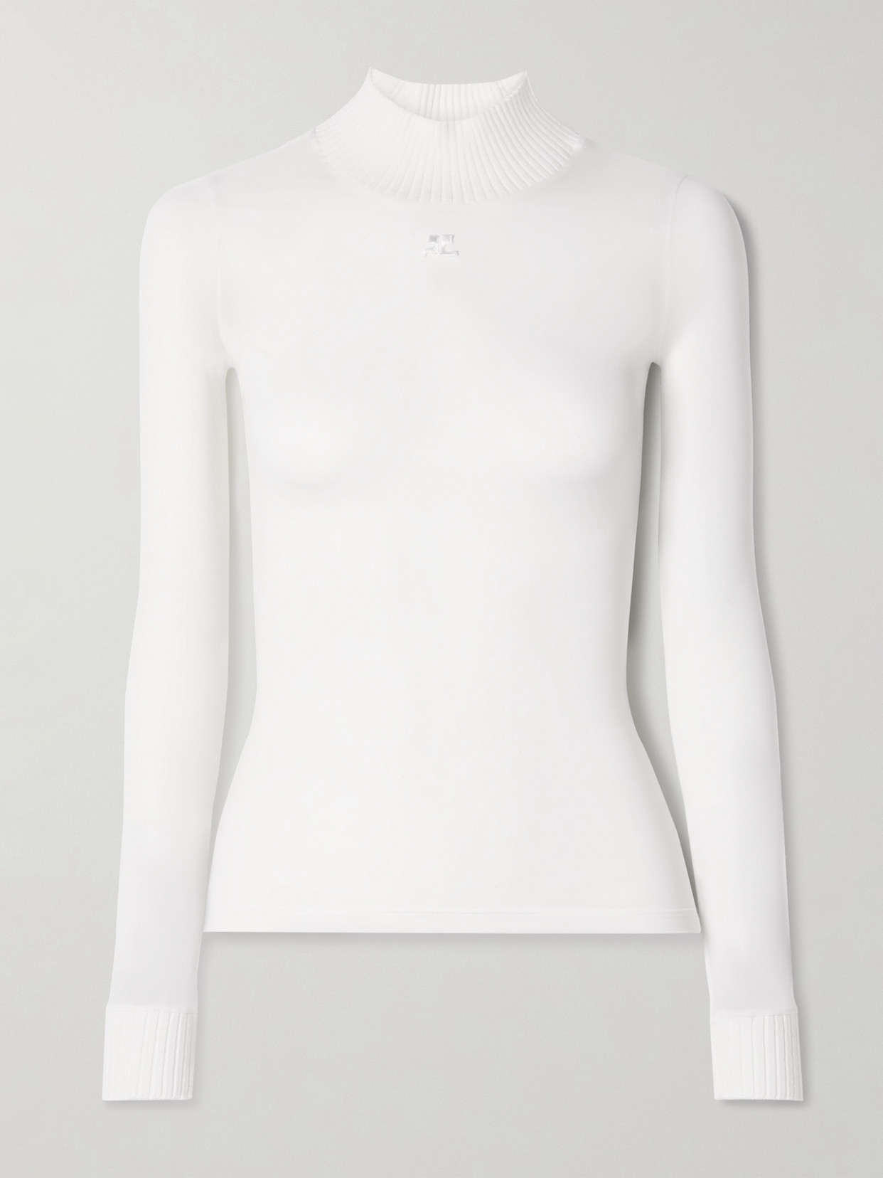 COURREGES - Reedition Mesh And Ribbed-knit Top - White