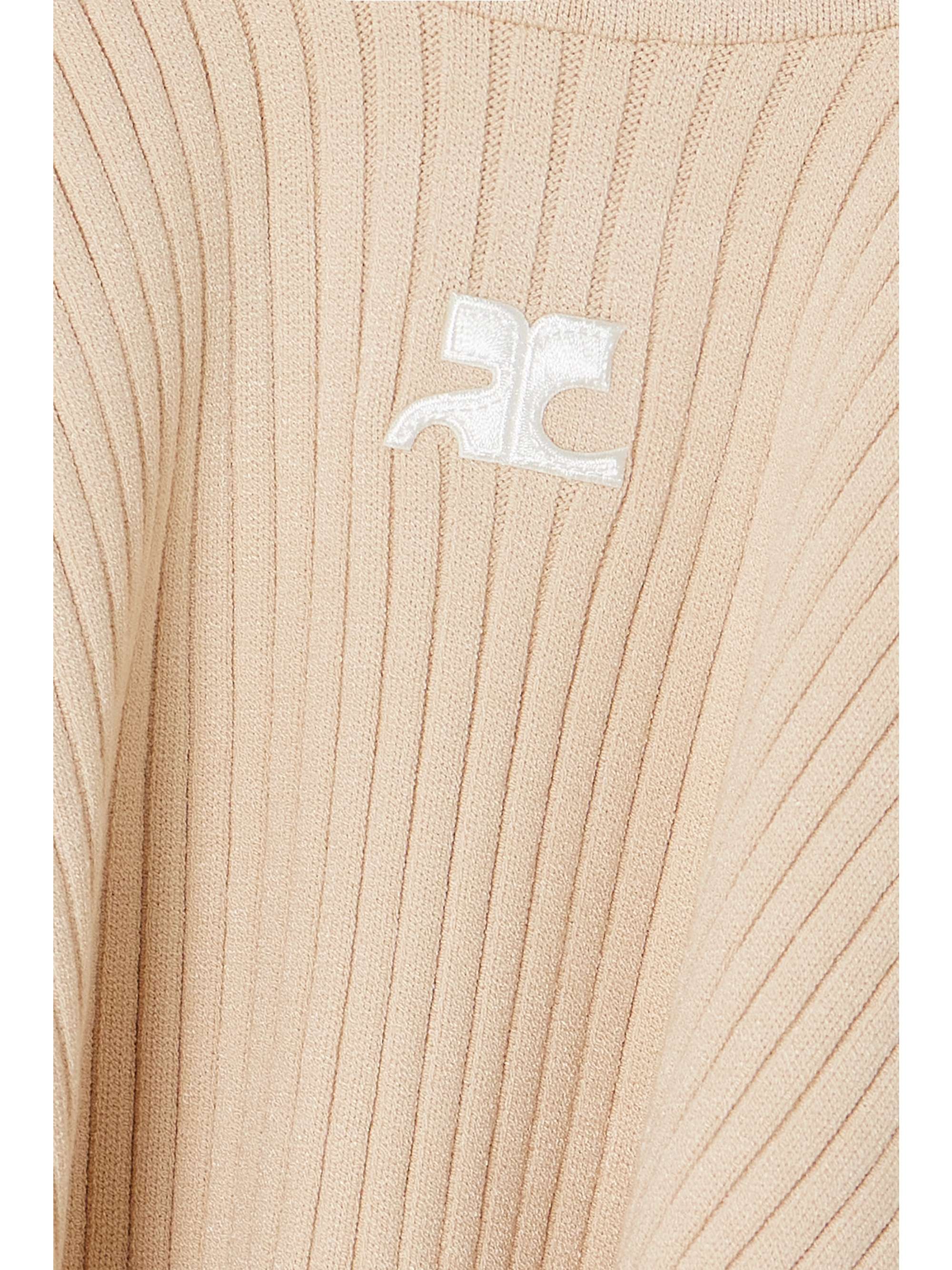COURRÈGES Embroidered ribbed-knit top