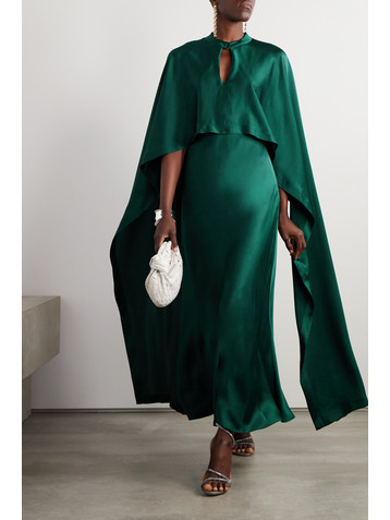 SIMKHAI Amory cape-effect draped satin gown