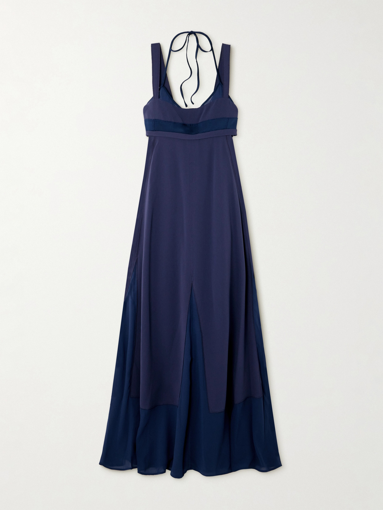 SIMKHAI Darina Tulle And Satin-trimmed Jersey Gown - Blue