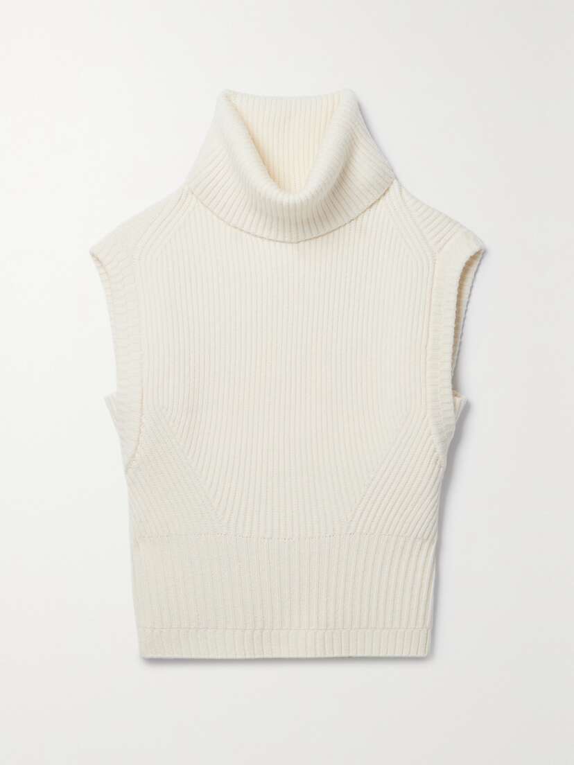 Simkhai Maple Ribbed Wool And Cashmere-blend Turtleneck Top - x large