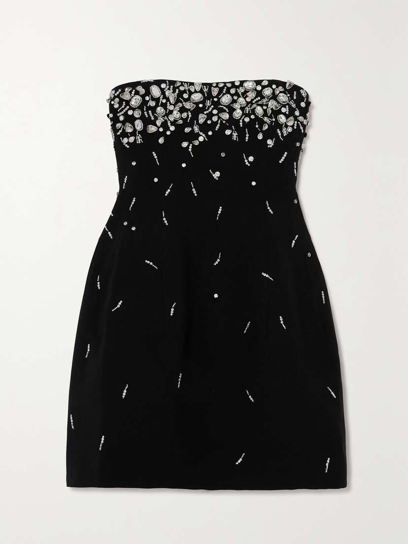 Simkhai Arta Strapless Embellished Crepe Mini Dress