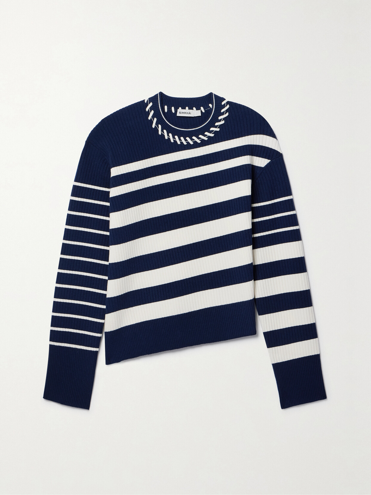 Simkhai Dale Striped Wool Jumper In Blue