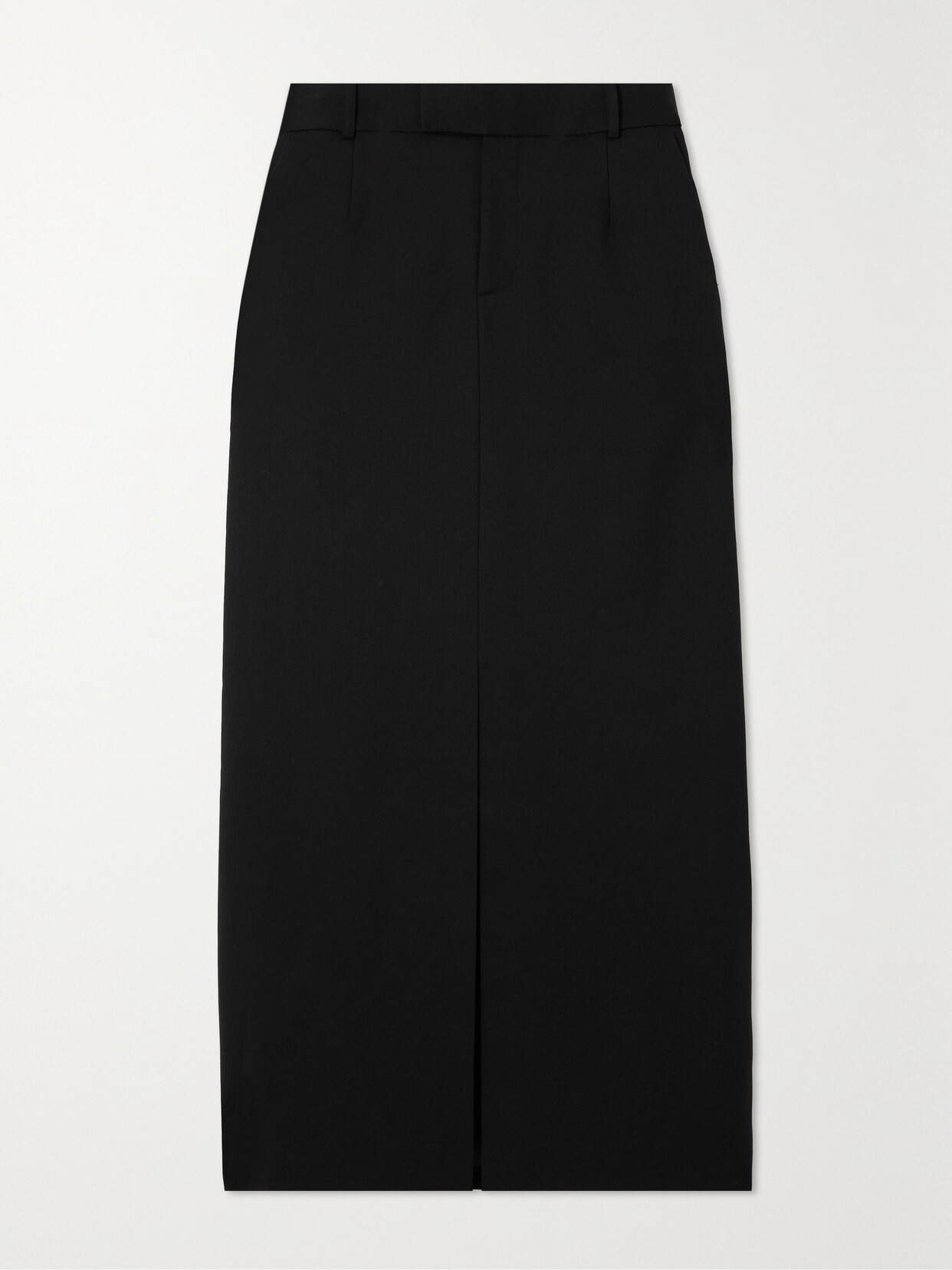 Shop Simkhai Jalda Wool-blend Twill Maxi Skirt In Black