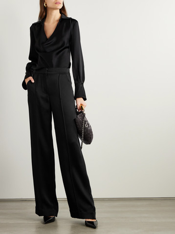 SIMKHAI Kyra satin wide-leg pants