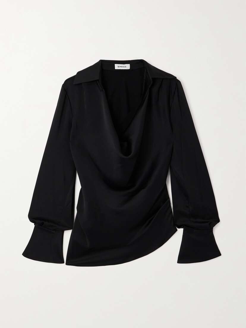 Simkhai Symone Draped Satin Blouse