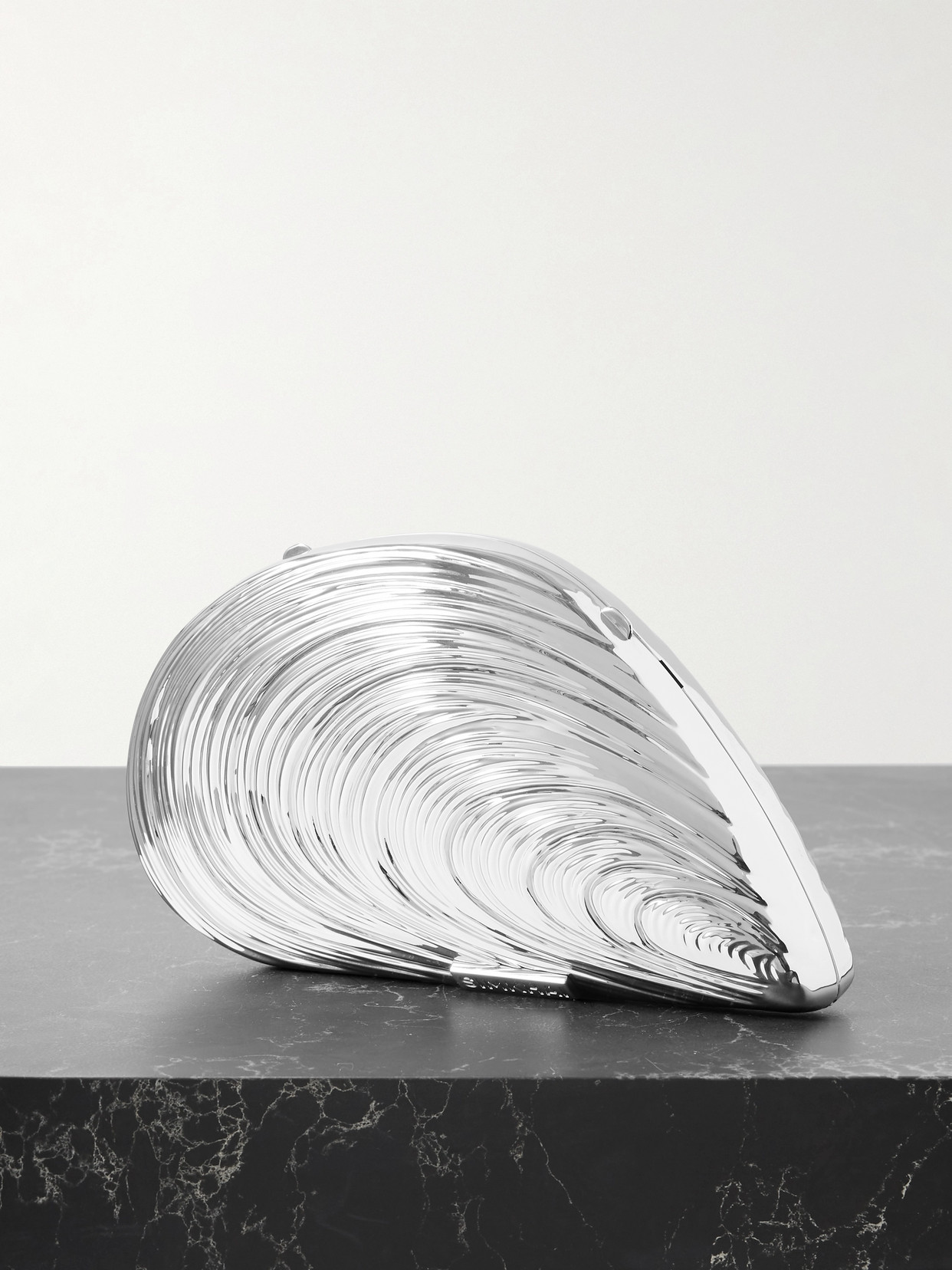 Simkhai Bridget Metal Oyster Shell Clutch Silver One Size In Silver