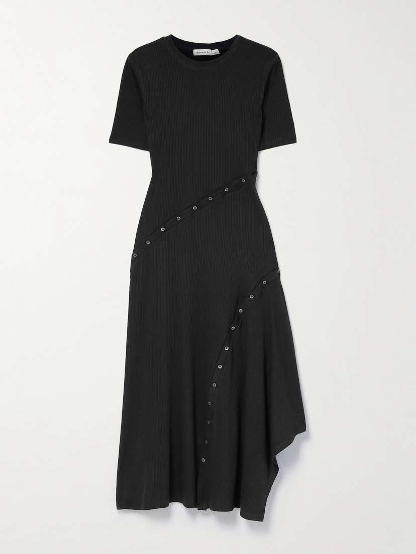 Simkhai Toma Convertible Ribbed-knit Midi Dress - x large