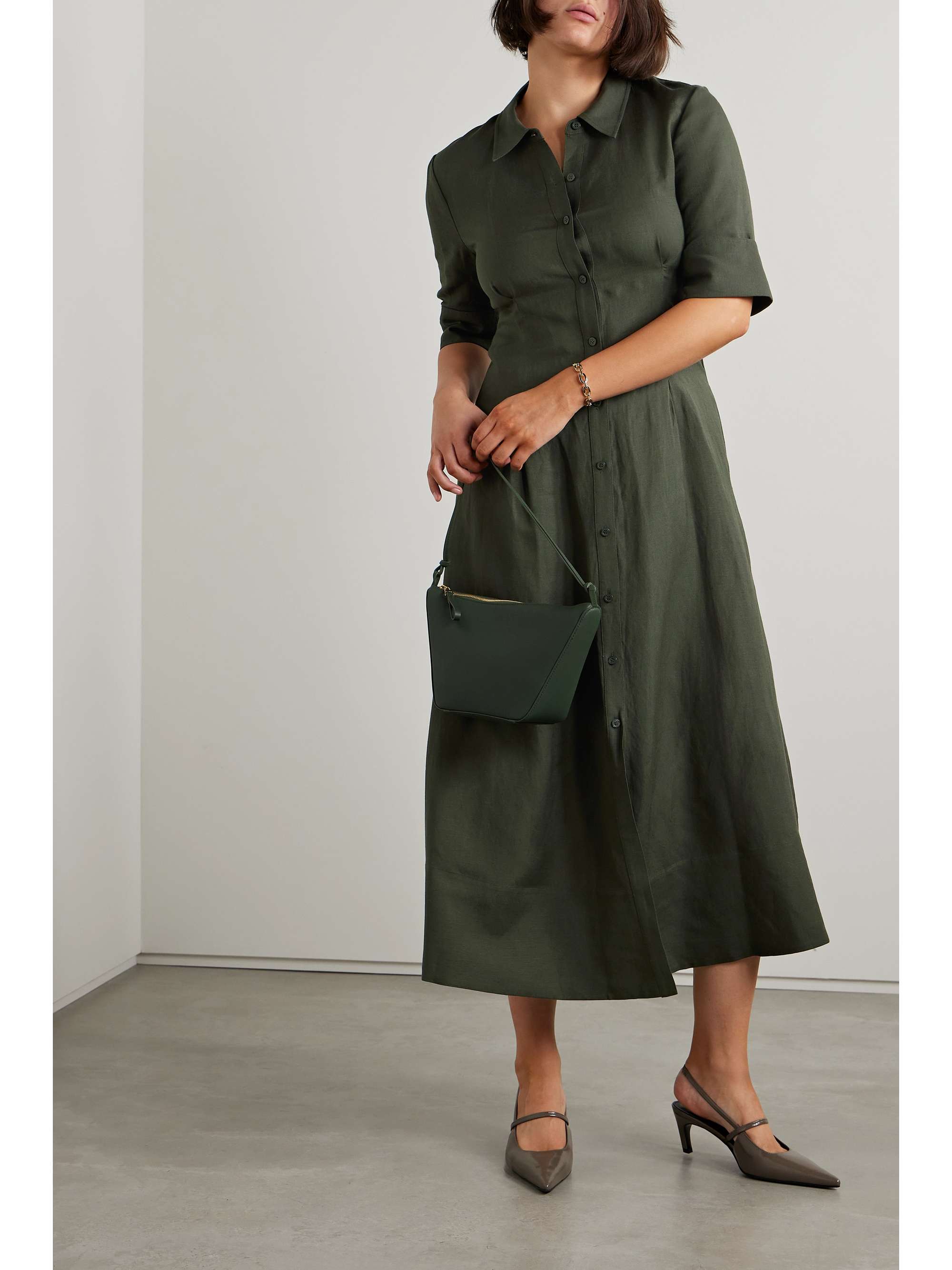 Claudine linen-blend shirt dress