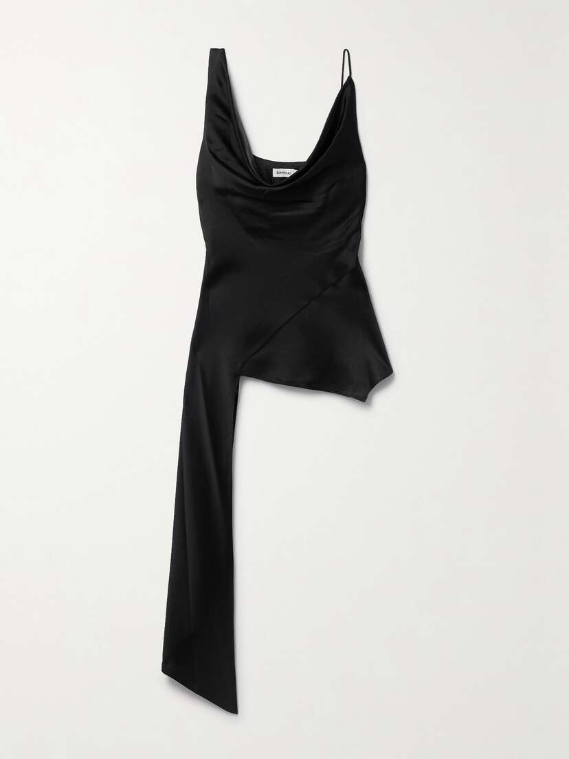Simkhai Ronnie Asymmetric Draped Crepe Top