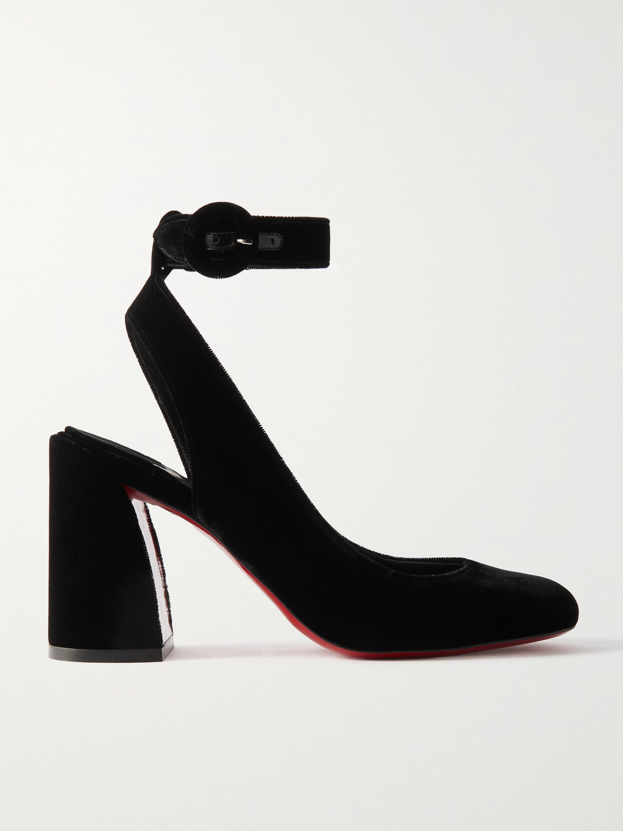 CHRISTIAN LOUBOUTIN MISS SAB SLING 85 VELVET PUMPS