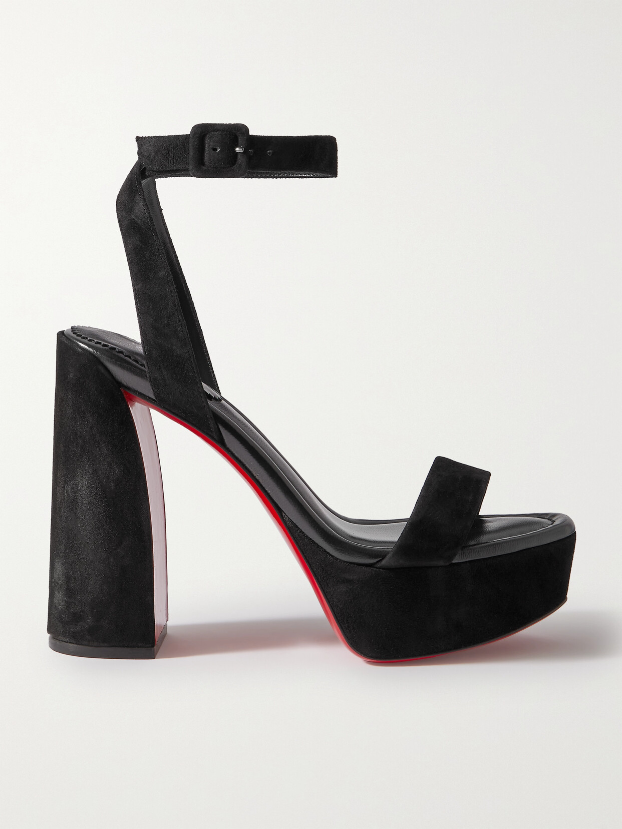 Christian Louboutin Movida Sabina 130 Suede Platform Sandals In Black