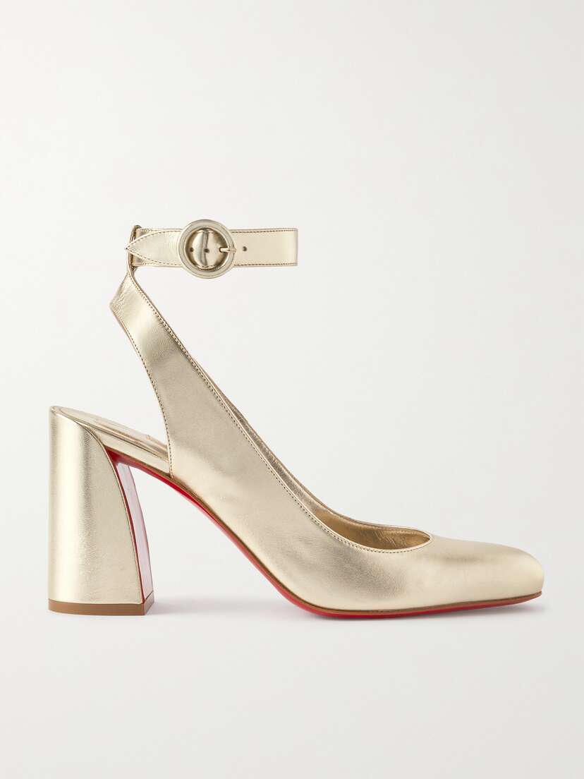 Christian Louboutin Miss Sab 85 Metallic Leather Pumps