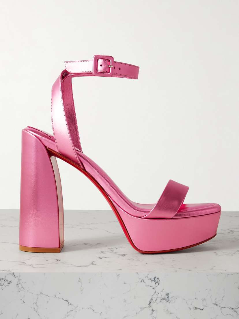 Christian Louboutin Movida Sabina 130 Metallic Leather Platform Sandals