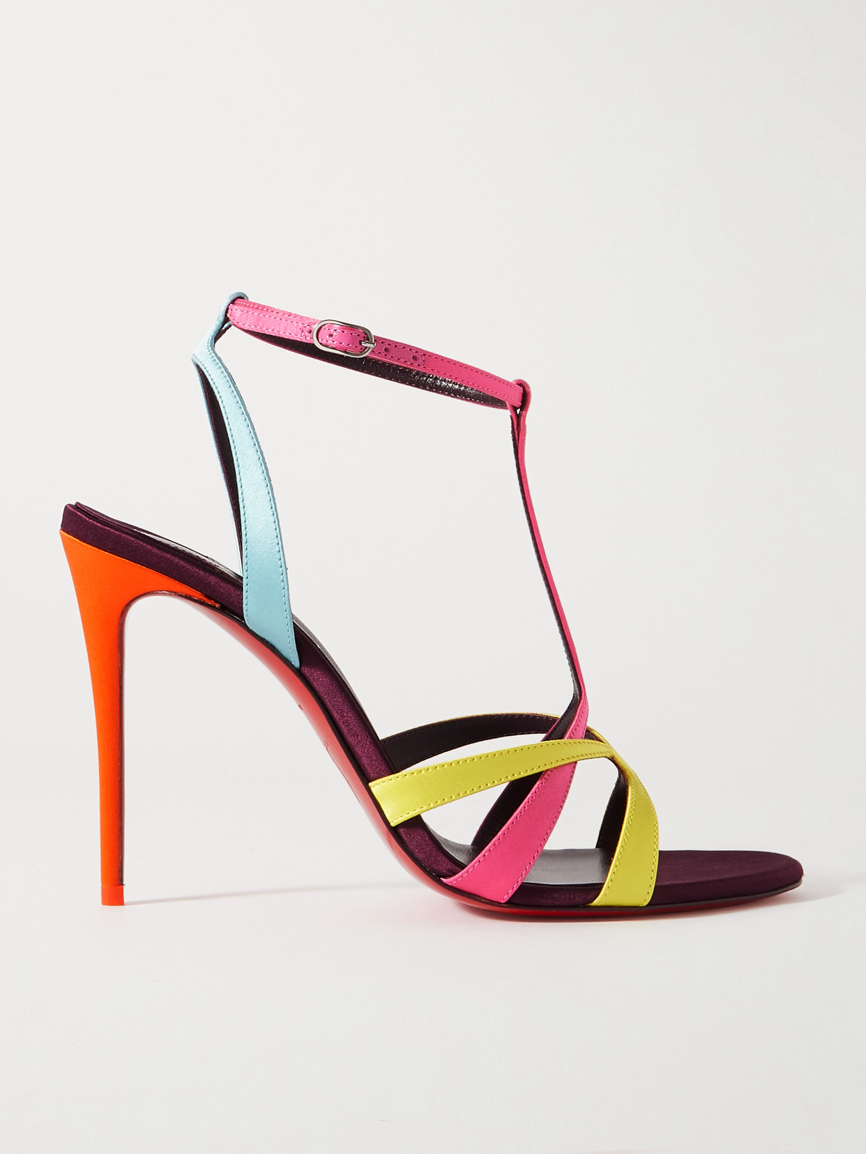 Christian Louboutin - Tangueva 100 Satin-crepe Sandals - Multi