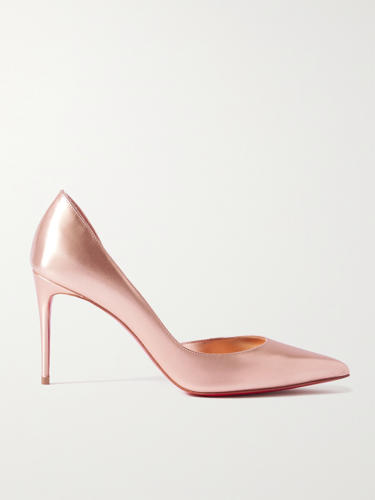 Christian Louboutin - Iriza 85 Metallic Leather Pumps - Pink