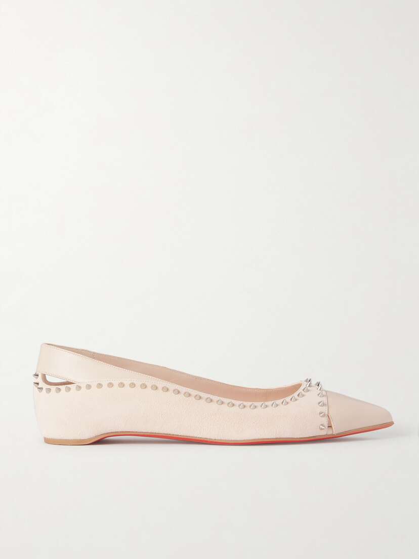 Christian Louboutin Duvettina Spiked Leather Ballet Flats