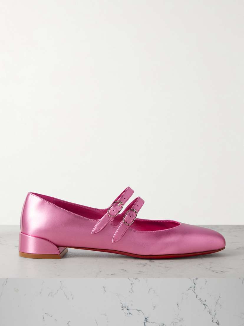 Christian Louboutin Sweet Jane Metallic Leather Flats