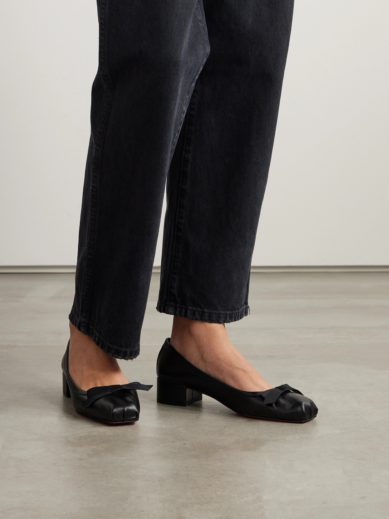 Mamaflirt 30 Bow-Embellished Leather Ballet Pumps