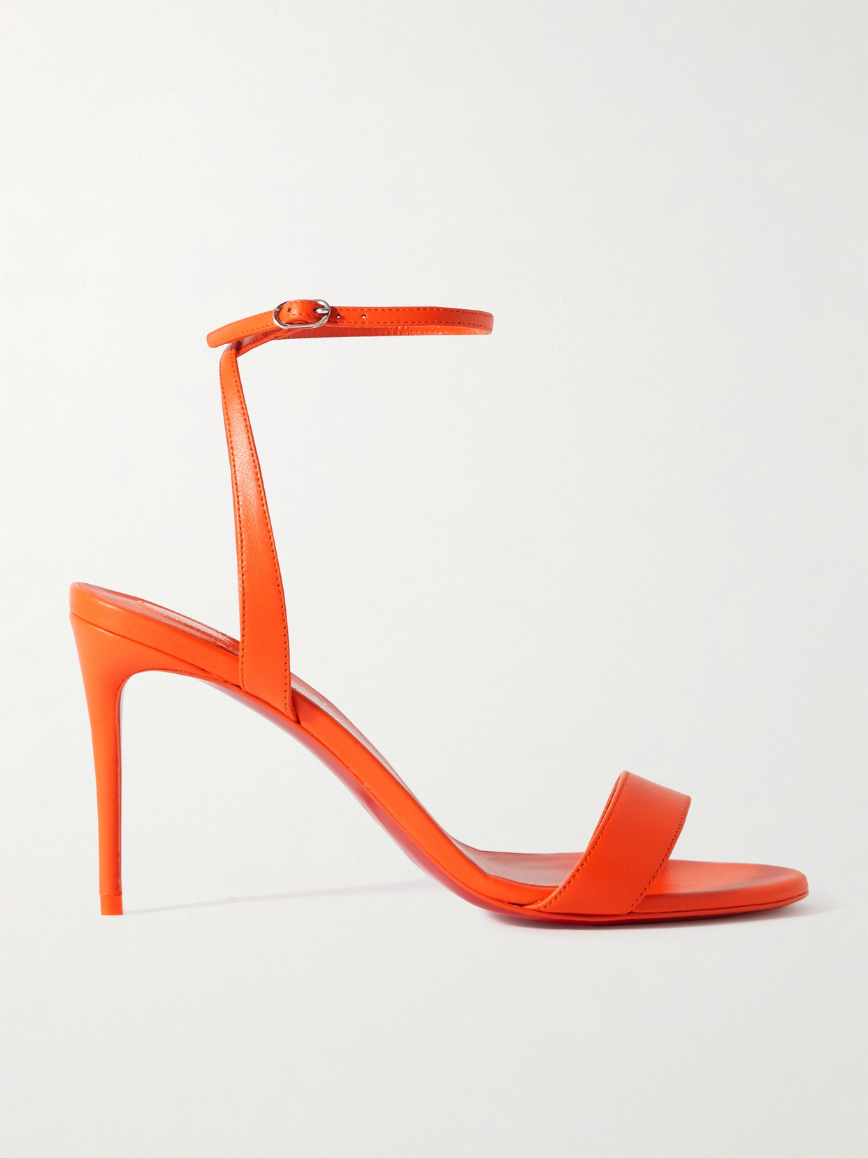 Shop Christian Louboutin Loubigirl 85 Leather Sandals In Orange