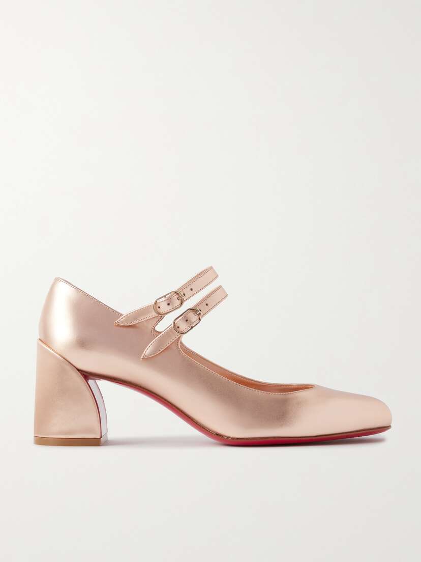 Christian Louboutin Miss Jane 55 Metallic Leather Pumps