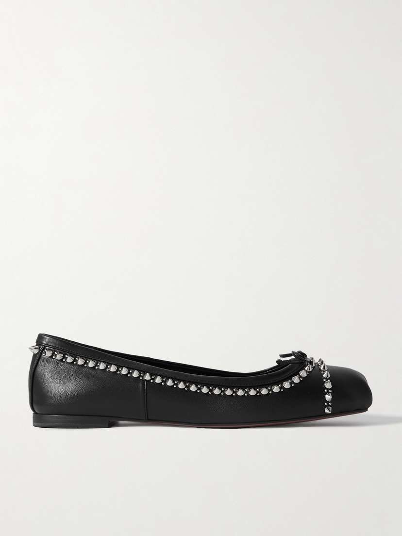 Christian Louboutin Mamadrague Spiked Leather Ballet Flats