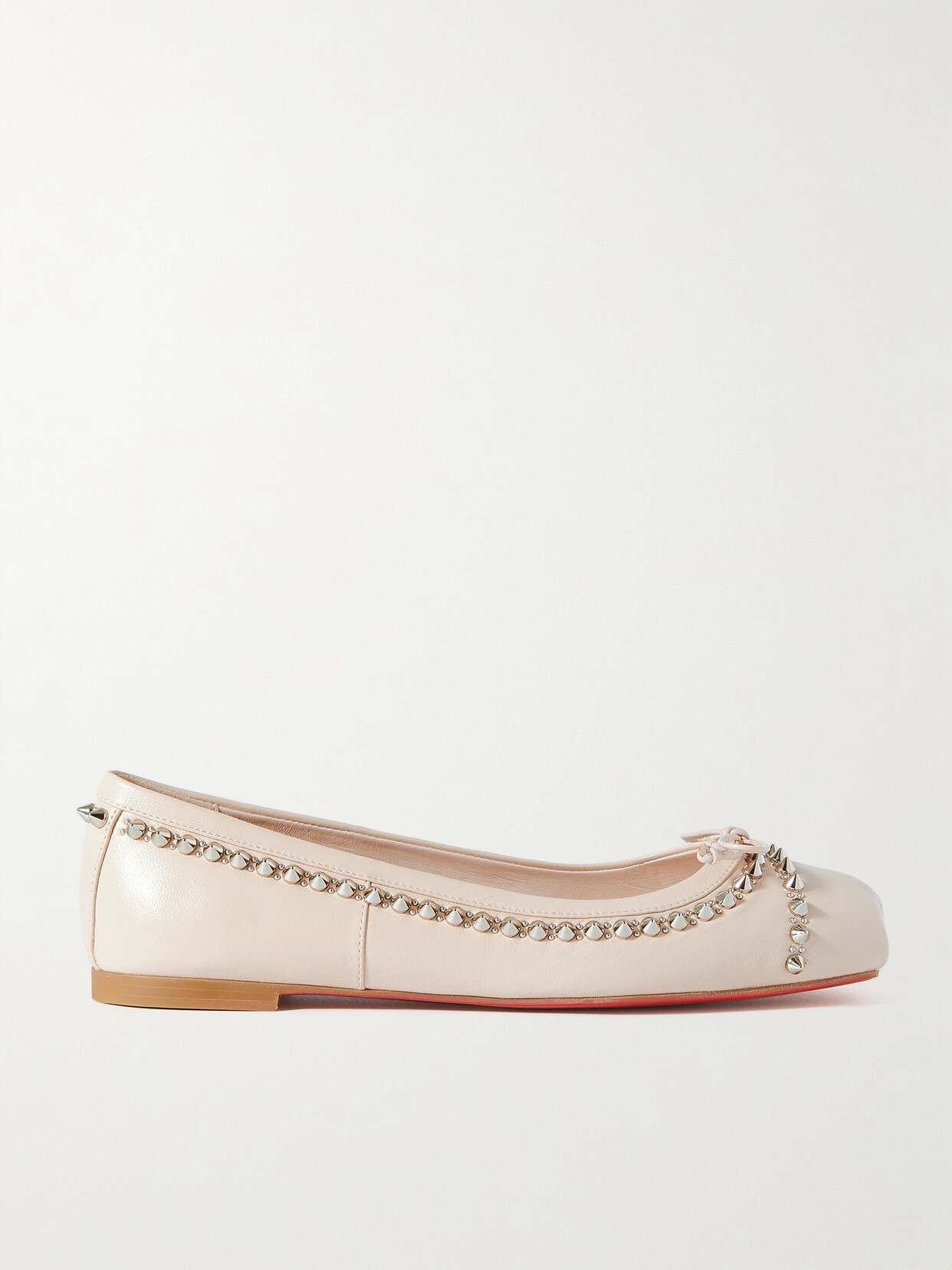 Christian Louboutin - Mamadrague Spiked Leather Ballet Flats - Cream