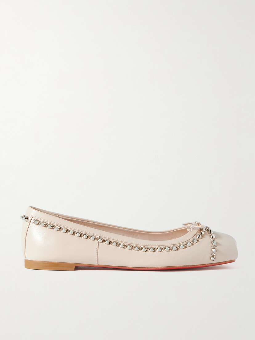 Christian Louboutin Mamadrague Spiked Leather Ballet Flats