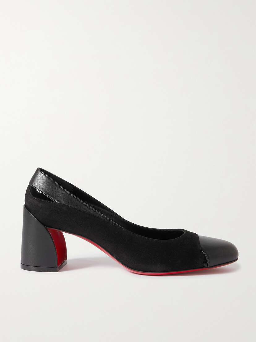 Christian Louboutin Miss Duvette 55 Cutout Leather And Suede Pumps