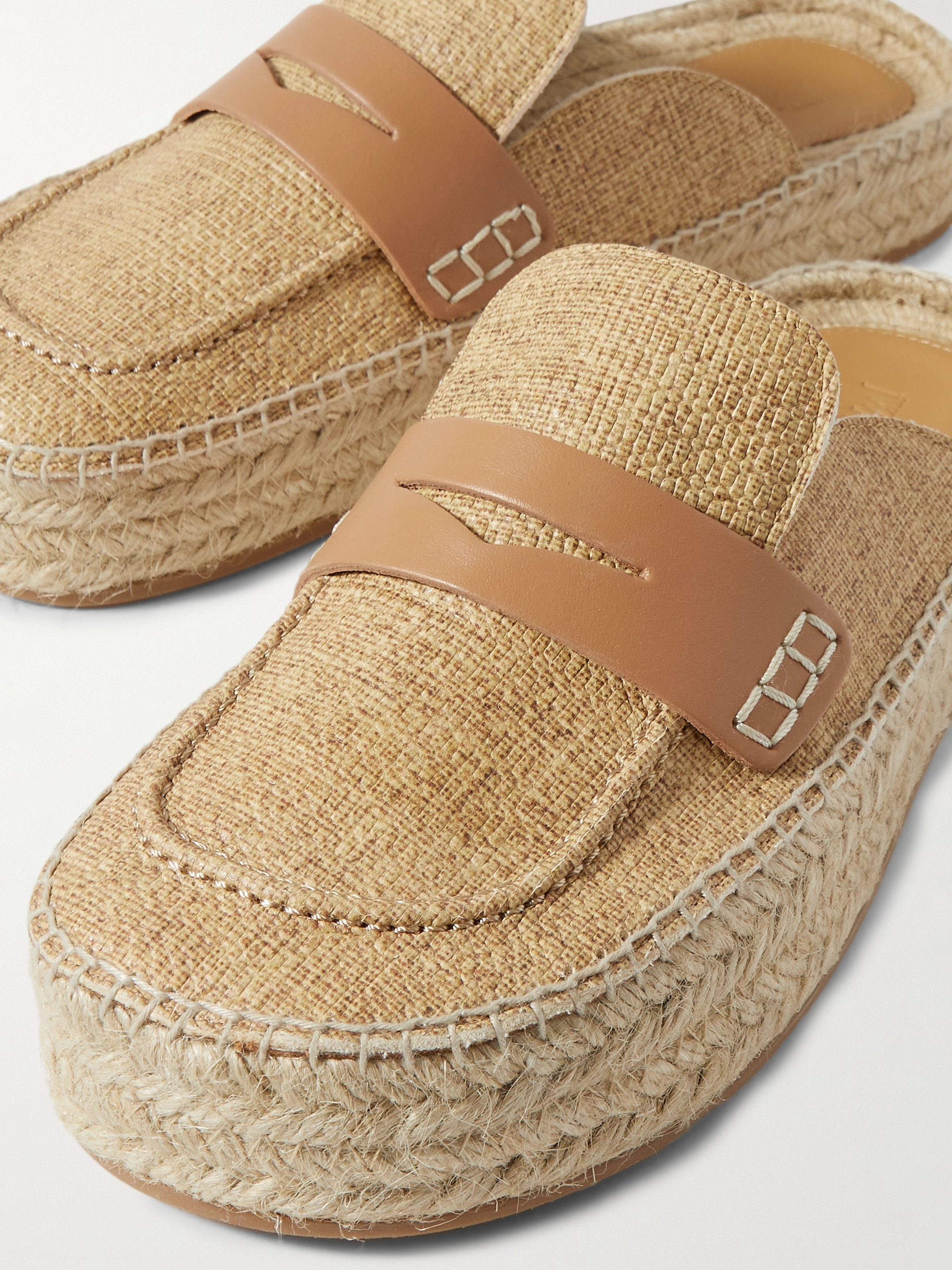 Jw Anderson Printed textured-leather espadrille mules thumbnail