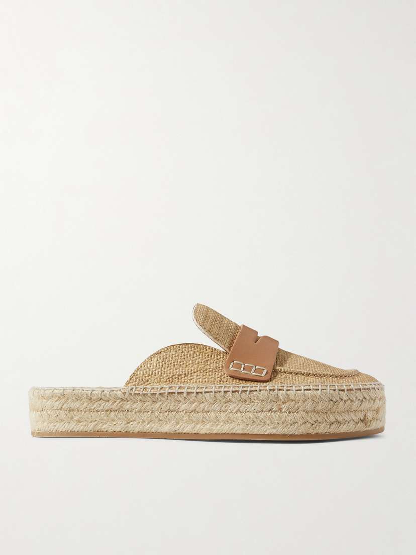 JW Anderson Printed Textured-leather Espadrille Mules